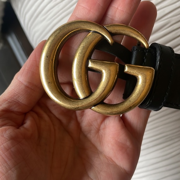 Gucci Marmont Black Gg logo belt - Picture 3 of 14